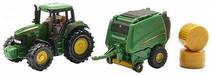 Siku Τρακτέρ John Deere Tractor With Baler Green για 3+ Ετών