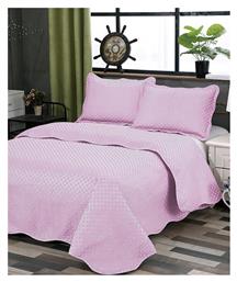 Silk Fashion Dot Σετ Κουβερλί Υπέρδιπλο Microfiber Pink 220x240cm