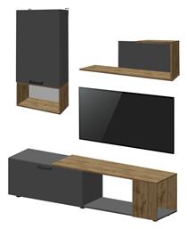 Σύνθετο Σαλονιού Poelfy Ανθρακί-oak Μ170xΒ37.5xΥ42εκ.