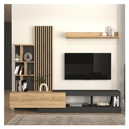 Σύνθετο Σαλονιού Vermont Ανθρακί - Sepet Oak Μ240xΒ40xΥ192εκ.