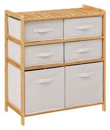 Συρταριέρα Κρεβατοκάμαρας Ξύλινη Tidy Box με 6 συρτάρια Μπεζ με Υφασμάτινη Επένδυση 66x33x78.5εκ.