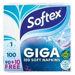 Softex 100 Χαρτοπετσέτες Giga Μονόφυλλες 153gr 30x30cm