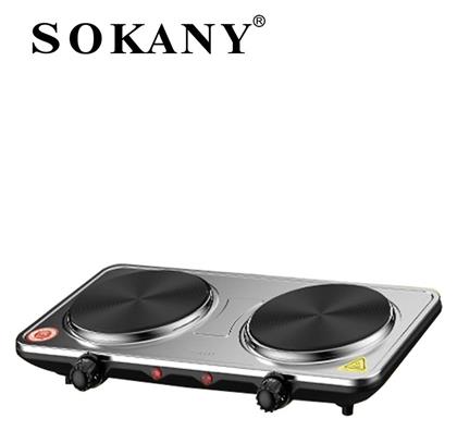 Sokany SK-5102 Επιτραπέζια Εστία Εμαγιέ Διπλή Γκρι