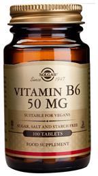 Solgar Vitamin B6 Βιταμίνη 50mg 100 ταμπλέτες από το Pharm24