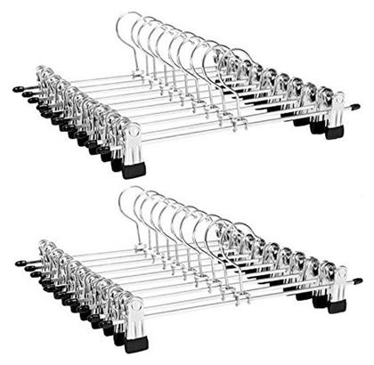 Songmics Κρεμάστρα Ντουλάπας για Παντελόνια Μεταλλική Ασημί CRI003-20 20τμχ