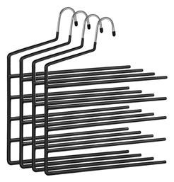 Songmics Κρεμάστρα Ντουλάπας για Παντελόνια Μεταλλική σε Μαύρο Χρώμα CRI034B02 4τμχ