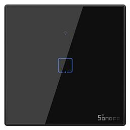 Sonoff Χωνευτός Διακόπτης Τοίχου Αφής Wi-Fi Φωτισμού Μονός με Πλαίσιο Μαύρος