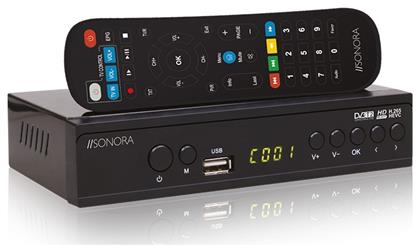 Sonora DVB-T2 H265 Digital Set-Top Box + 2IN1 Remote 230-0068 Ψηφιακός Δέκτης Mpeg-4 Full HD (1080p) με Λειτουργία PVR (Εγγραφή σε USB) Σύνδεσεις SCART / HDMI / USB