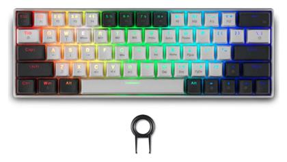 Spartan Gear Pegasus 2 Ασύρματο Gaming Πληκτρολόγιο 65% με RGB φωτισμό (Αγγλικό US) White/Grey