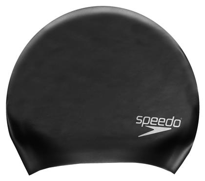 Speedo Long Hair Σκουφάκι Κολύμβησης Ενηλίκων από Σιλικόνη Μαύρο για Μακριά Μαλλιά από το Plus4u