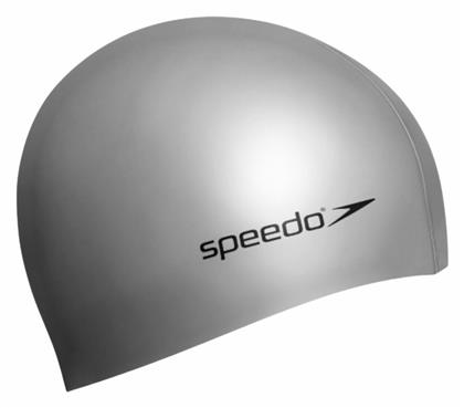 Speedo Plain Flat Σκουφάκι Κολύμβησης Ενηλίκων από Σιλικόνη Ασημί