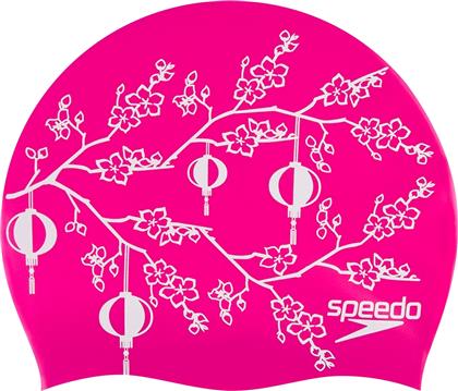 Speedo Slogan Print 8083853087 Σκουφάκι Κολύμβησης Ενηλίκων από Σιλικόνη Ροζ από το Plus4u