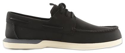 Sperry Top-Sider Plushwave 2.0 Δερμάτινα Ανδρικά Boat Shoes σε Μαύρο Χρώμα