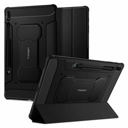 Spigen Rugged Armor Pro Flip Cover Πλαστικό Μαύρο (Galaxy Tab S7)