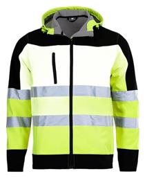 Stenso Ανδρική Ζακέτα Εργασίας Fleece Ανακλαστική Softshell με Κουκούλα