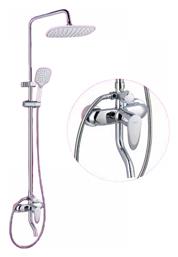 Στήλη Ντουζ με Μπαταρία Ασημί