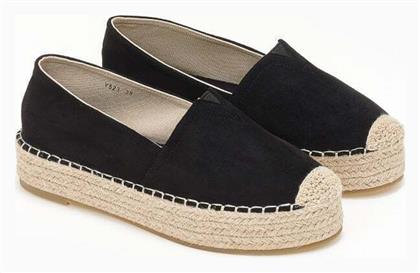 Suede εσπαντρίγιες με διπλή σόλα - Μαύρο