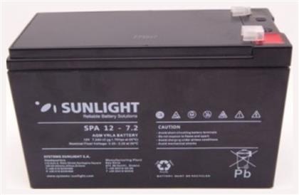 SunLight SPA 12-7.2 με Χωρητικότητα 7.2Ah και Τάση 12V 1τμχ