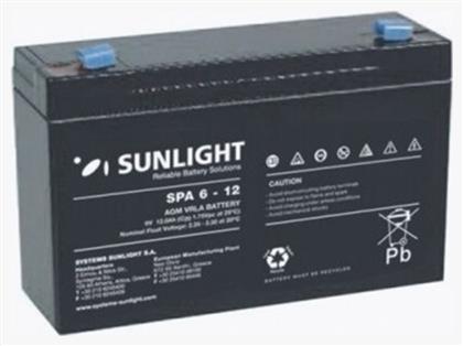 SunLight SPA 6-12 με Χωρητικότητα 12Ah και Τάση 6V 1τμχ