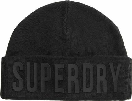 Superdry Surplus Silicone Ανδρικός Beanie Σκούφος σε Μαύρο χρώμα