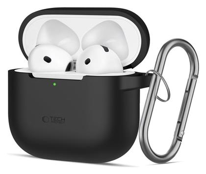 Tech-Protect Silicone Hook Θήκη Σιλικόνης με Γάντζο σε Μαύρο χρώμα για Apple AirPods 4