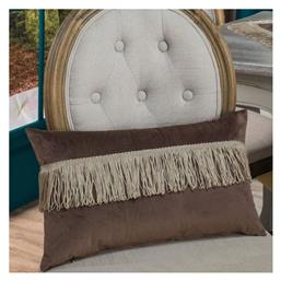 Teoran Μαξιλάρι Καναπέ Velvet Με Κρόσια 03 Brown 30x50εκ. από το Aithrio