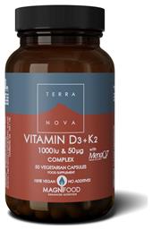 TerraNova D3 + K2 1000iu & 50ug Βιταμίνη για Ανοσοποιητικό 1000iu 50 φυτικές κάψουλες από το Pharm24