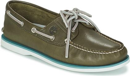 Timberland Classic Boat 2 Eye Δερμάτινα Ανδρικά Boat Shoes σε Πράσινο Χρώμα