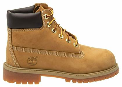 Timberland Δερμάτινο Παιδικό Μποτάκι Αδιάβροχο με Κορδόνια για Αγόρι Ταμπά