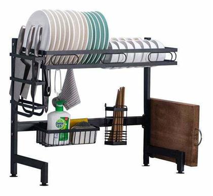 Timeless Tools Στεγνωτήρας Νεροχύτη Διώροφος Μεταλλικός σε Μαύρο Χρώμα 64x28x54.5cm