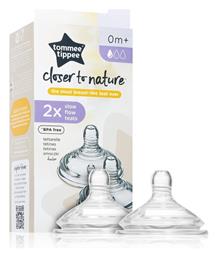 Tommee Tippee Closer To Nature Θηλές από Σιλικόνη Αργής Ροής για 0+ μηνών 2τμχ