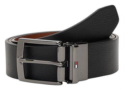 Tommy Hilfiger Ανδρική Ζώνη Δερμάτινη Διπλής Όψης Μαύρη