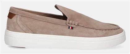 Tommy Hilfiger Δερμάτινα Ανδρικά Slip-On Μπεζ