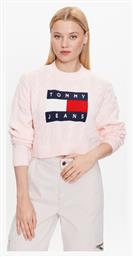 Tommy Hilfiger Γυναικείο Μακρυμάνικο Crop Πουλόβερ Ροζ