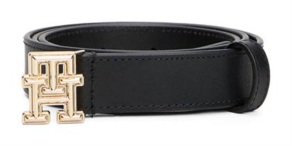 Tommy Hilfiger Monogram Δερμάτινη Γυναικεία Ζώνη Μαύρη