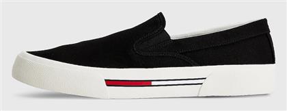 Tommy Hilfiger Πάνινα Ανδρικά Slip-On Μαύρα από το Modivo