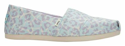 Toms Alpargata Giraffe Leopard Υφασμάτινες Γυναικείες Εσπαντρίγιες σε Γαλάζιο Χρώμα