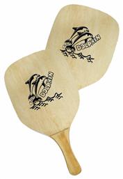 ToyMarkt Σετ Ρακέτες Παραλίας Καφέ με Καφέ Ίσια Λαβή