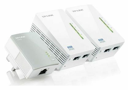 TP-LINK TL-WPA4220T KIT v1 Powerline Τριπλό για Ασύρματη Σύνδεση Wi‑Fi 4 και 2 Θύρες Ethernet