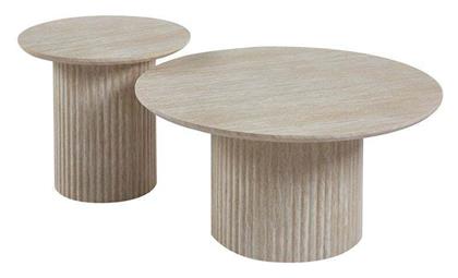 Βοηθητικό Τραπεζάκι Collin 2τμχ 44.5x44.5x39cm Natural Stone