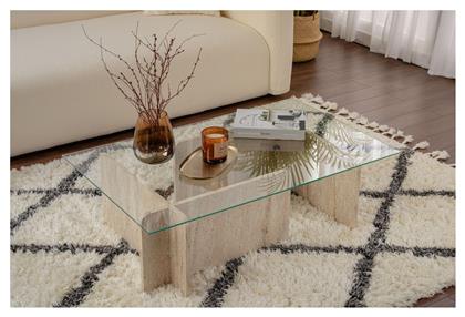 Τραπεζάκι Σαλονιού Flavio 105x35x30cm Travertine