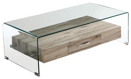 Τραπεζάκι Σαλονιού Glasser Wood 2τμχ Μ110xΠ55xΥ35εκ. Διάφανο από το Esmarket