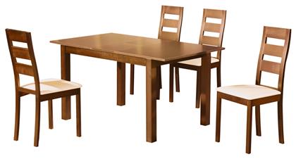 Τραπεζαρία Miller Επεκτεινόμενη με 3 Καρέκλες 120(+30)x80εκ.