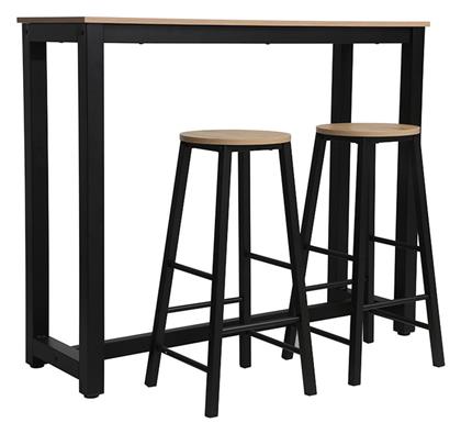 Τραπέζι Μπαρ Marle με 2 Σκαμπό 120x40εκ. Sonoma Μαύρο