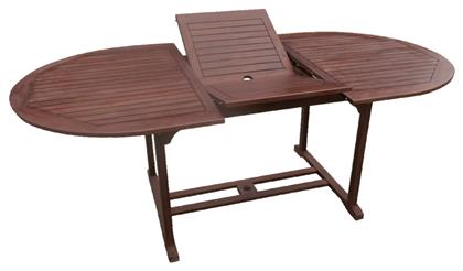 Τραπέζι Garden Επεκτεινόμενο 150x100x74εκ.(+50) Καφέ