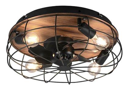 Trio Lighting Trondheim Ανεμιστήρας Οροφής 48cm με Φως και Τηλεχειριστήριο Μαύρος