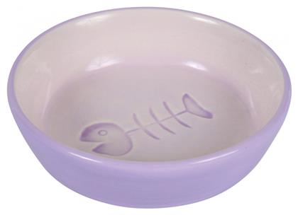 Trixie Ceramic Fishbone Κεραμικό Μπολ Γάτας Φαγητού & Νερού Μωβ 200ml