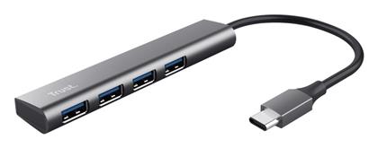 Trust Halyx USB 2.0 Hub 4 Θυρών με σύνδεση USB-A Γκρι