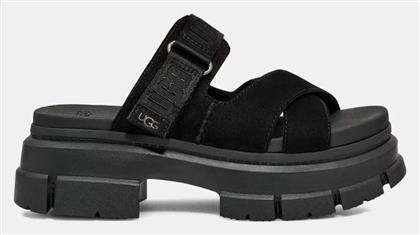 Ugg Australia Ashton Γυναικεία Σανδάλια Flatforms σε Μαύρο Χρώμα