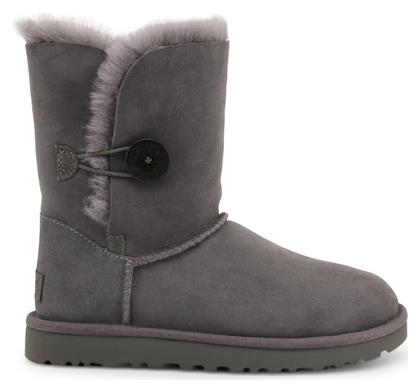 Ugg Australia Bailey Button II Suede Γυναικείες Μπότες με Γούνα Γκρι